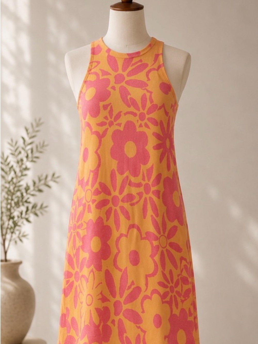 Zara Pink and Yellow Floral Knit Top